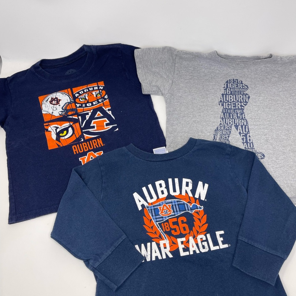 Auburn Kids' Navy & Gray Graphic T-Shirts - Pack